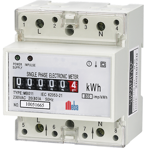 Meba-counter single phase electronic din rail active kwh meter-MB011