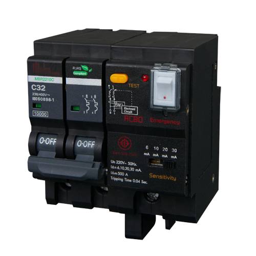 Meba residual current breakers with overcurrent protection electrical RCBOs MBR2210C